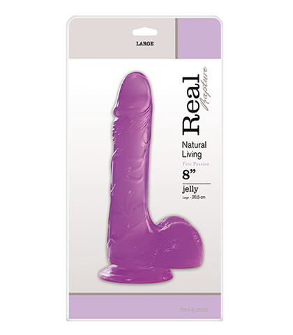 Dildo - jelly dildo real rapture purple 8 inch