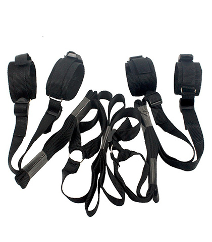 Crni set za vezivanje za krevet