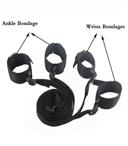 Crni set za vezivanje za krevet