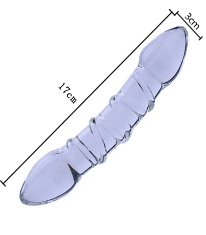 Stakleni zakrivljeni dildo