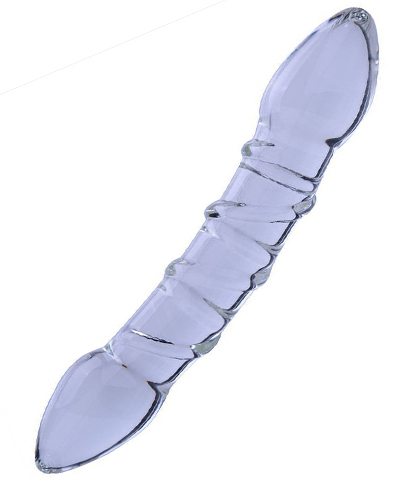 STAKLENI ZAKRIVLJENI DILDO