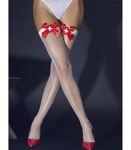 Bele mrezaste carape sa masnicom