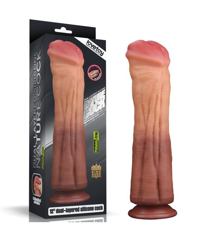 SILIKONSKI DILDO 30CM 12IN DUAL LAYERED PLATINUM SILICONE COCK