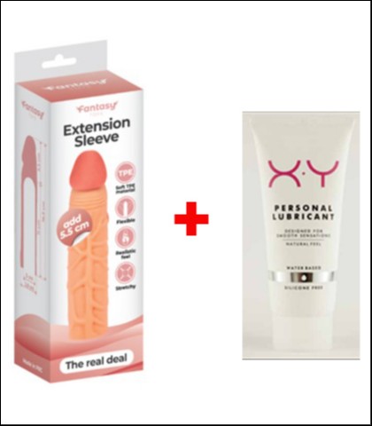 REALISTIčNA NAVLAKA ZA PENIS 16.5CM + LUBRIKANT