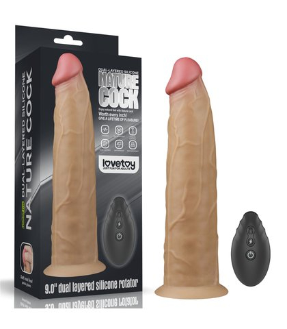 ROTIRAJUCI DILDO 23CM 9IN DUAL LAYERED PLATINUM SILICONE ROTATOR