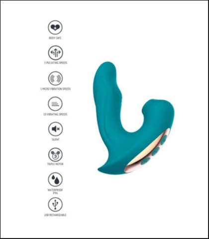 Vibrator za trostruku stimulaciju "xoroon"