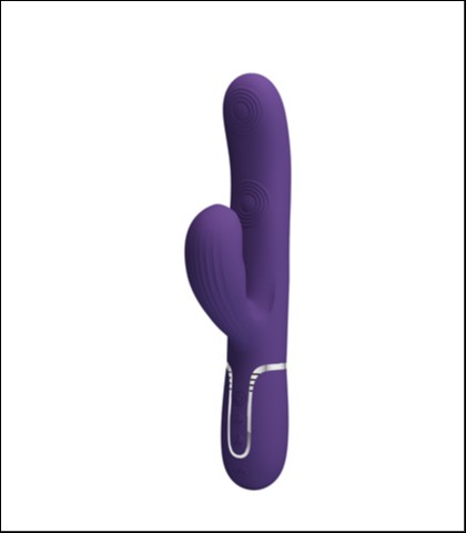Silikonski vibrator sa nastavkom za klitoralnu stimulaciju u plavoj boji