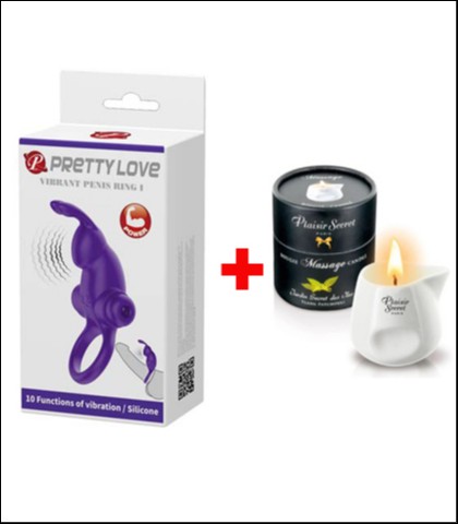 VIBRO PRSTEN ZEKA + SVECA ZA MASAZU SA AROMOM YLANG PATCHOULI