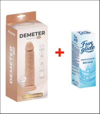 VIBRO DILDO DEMETER + FUN GLIDE VAGINAL 100ML