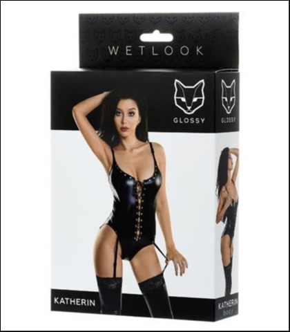 Body sa halterima wetlook - glossy "katherin" - xl