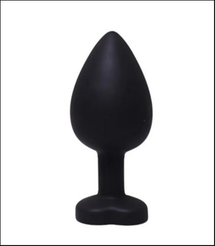 Velika crna silikonska analna kupa srce