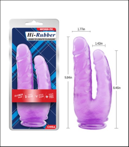 Ljubicasti dildo za duplu penetraciju 25cm