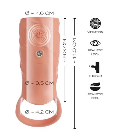 Realistična vibrirajuća navlaka za penis realsleeve open