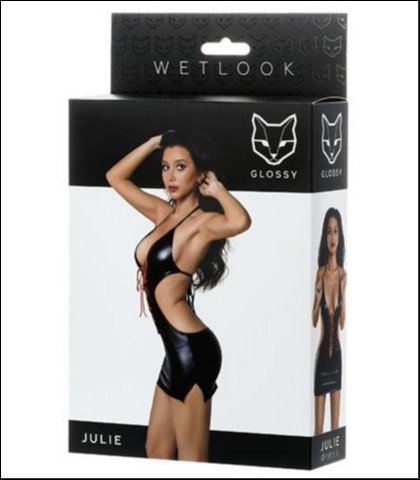 Seksi bdsm haljina wetlook - glossy julie - xl