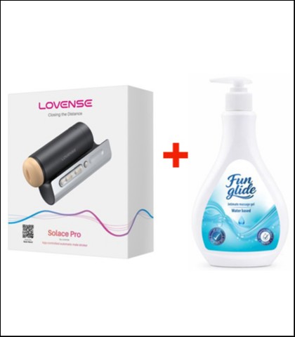 LOVENSE SOLACE PRO + FUN GLIDE VAGINAL 400ML