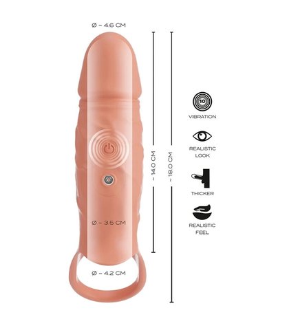 Realistična vibrirajuća navlaka za penis realsleeve close