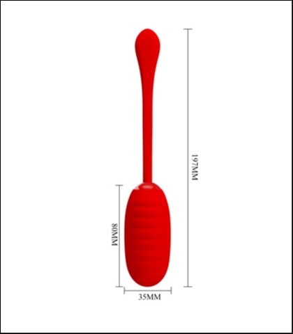 Mekano silikonsko vibro jaje kirk red