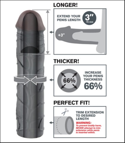 Fx mega 3 inch extension- crna