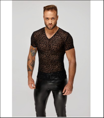 SEKSI PROZIRNA MUSKA MAJICA - NOIR