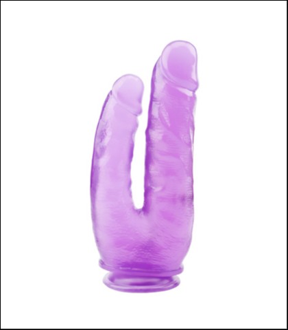 Ljubicasti dildo za duplu penetraciju 25cm