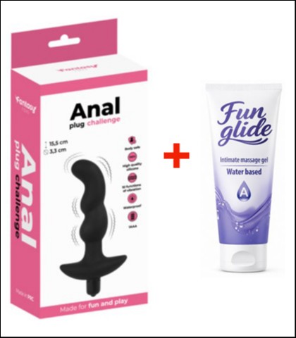 ZAKRIVLJENI ANALNI VIBRATOR + FUN GLIDE ANAL 100ML