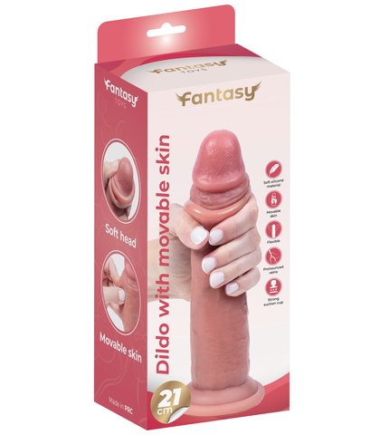 SILIKONSKI DILDO SA KOžICOM KOJA SE POMERA 21CM
